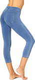 Womens Classic Denim Capri Legging with Pockets